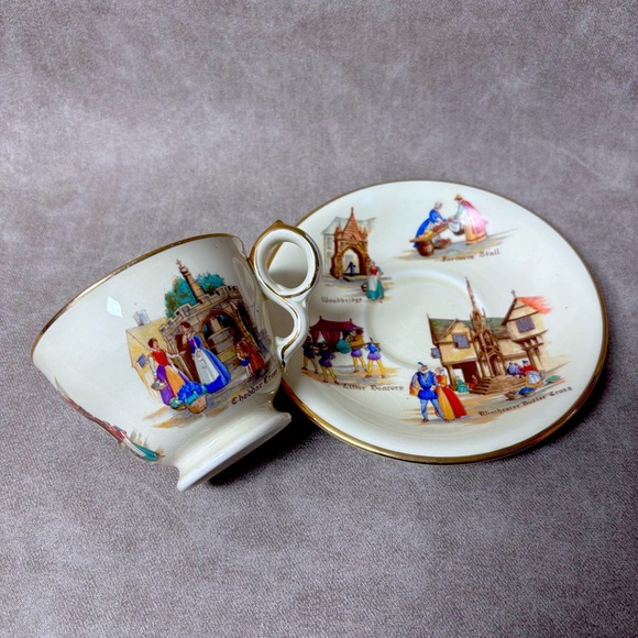 Royal Winton Old English Markets Mug and Saucer - Picture 4 of 7